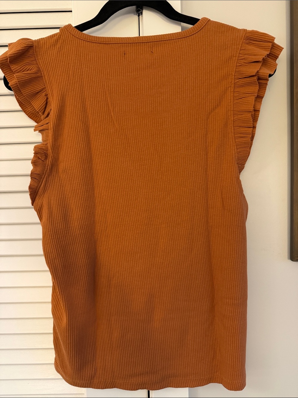J. Crew Ribbed Flutter Tank Top - Rust - Picture 3 of 3